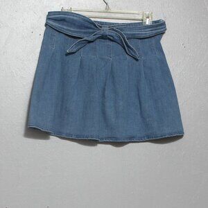 H:ours last dance soft denim tie belt skirt